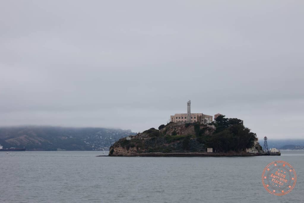 Alcatraz Island from the middle of Tomales Bay