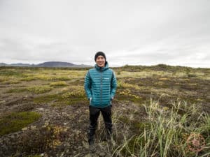 wearing columbia winter gear in iceland during 8 day itinerary