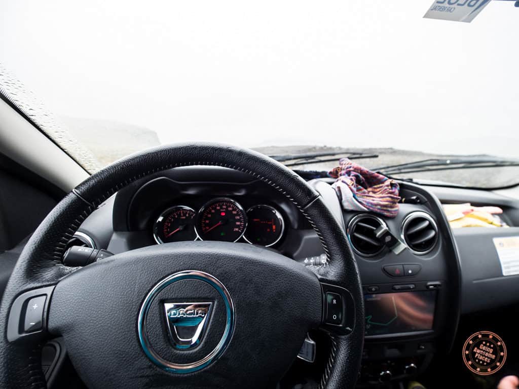 interior of dacia duster suv car rental in iceland