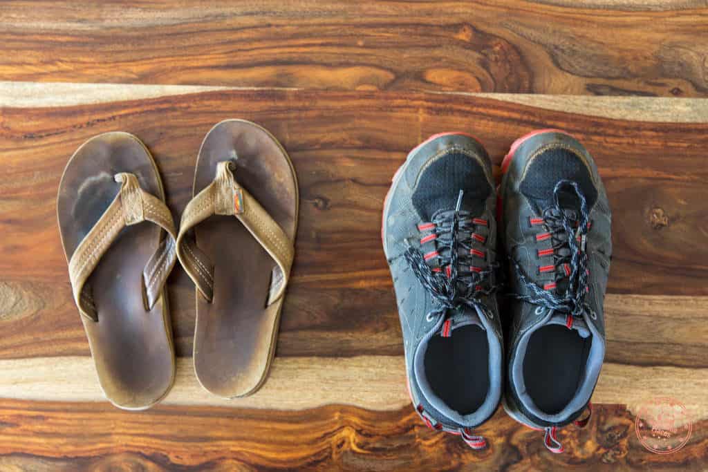 Packing list of shoes for trip to South Africa and Seychelles