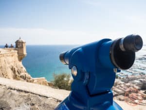 binoculars at santa barbara castle alicante
