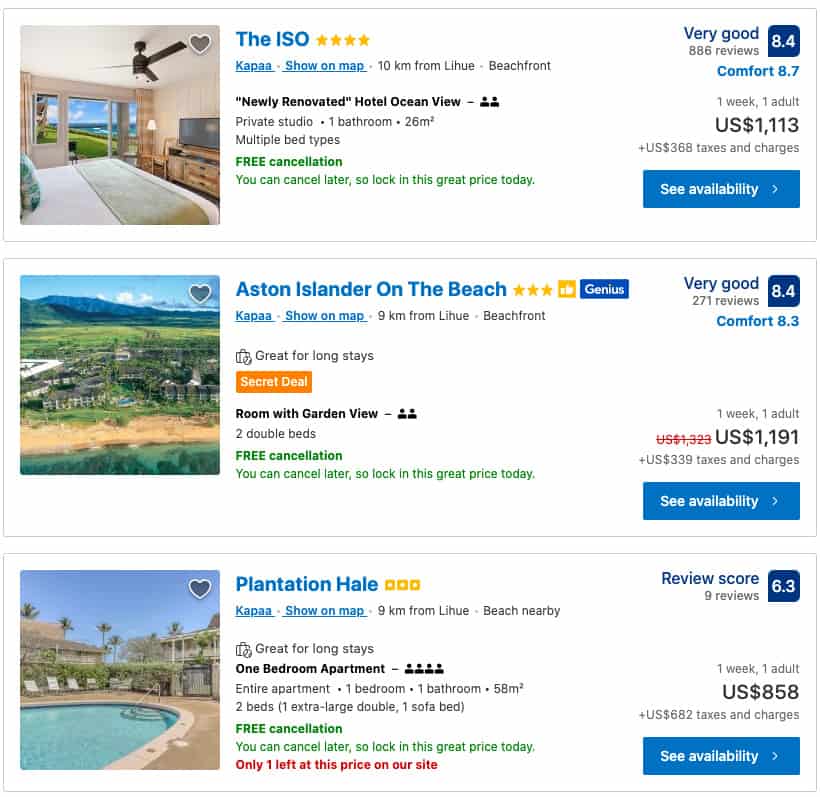 booking com hotel prices to compare against priceline pricebreakers
