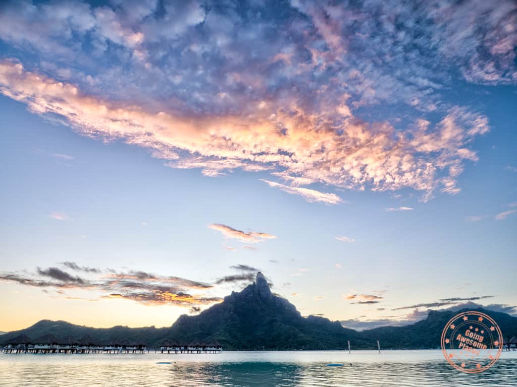 bora bora fiery sunset from le meridien resort and use of hotel corporate codes