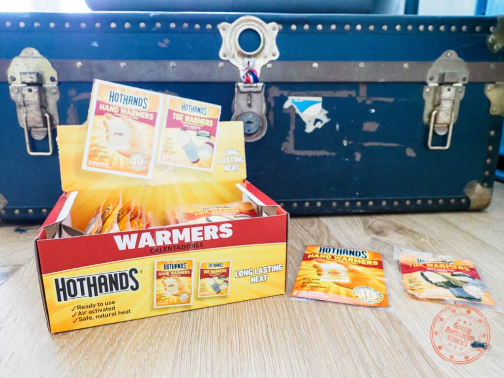 box of hothands hand warmers for winter