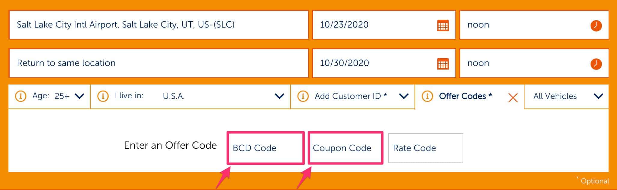 how to enter budget bcd codes