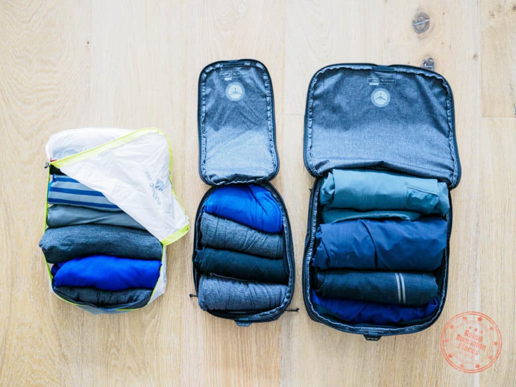 cold weather packing list clothing and packing cubes