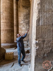 egyptologist abdulla yosef djed egypt travel at temple of edfu