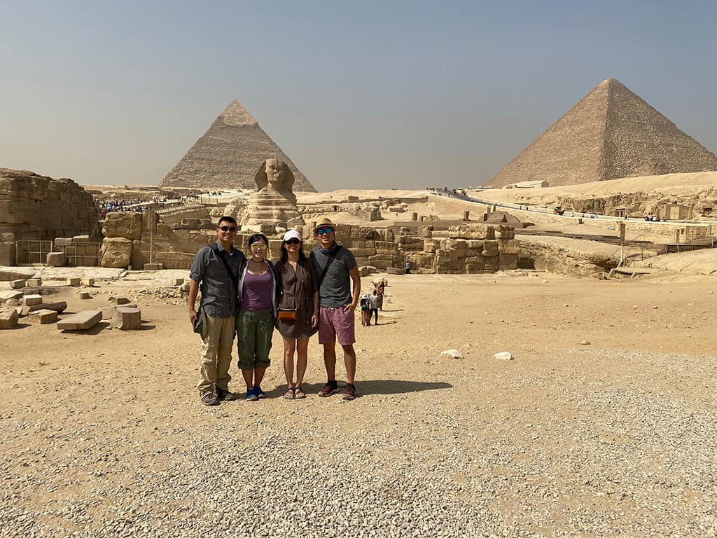 egypt packing list group photo giza pyramids