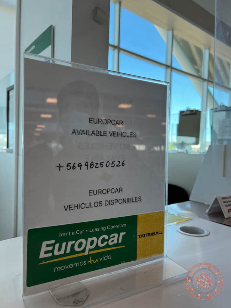 europcar phone number contact at desk in calama airport