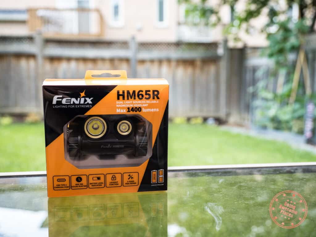 fenix hm65r review headlamp packaging