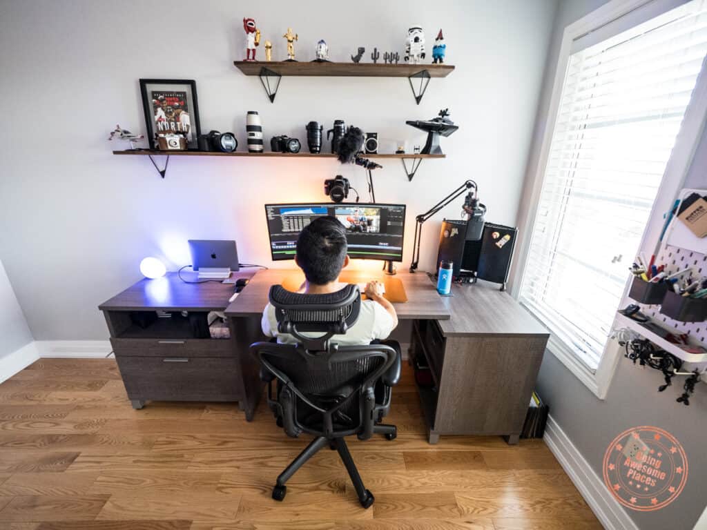 home office set up before ergonofis shift 2.0 standing desk review