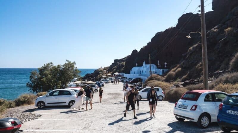 how to rent a car in santorini featured