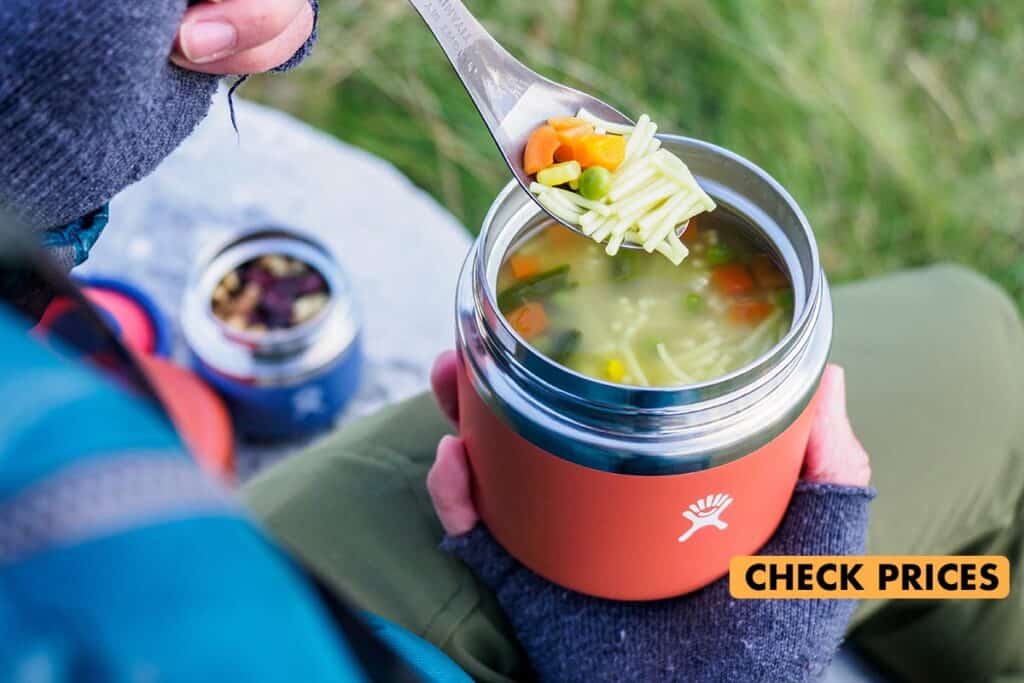 hydro flask food jars with soup and snacks