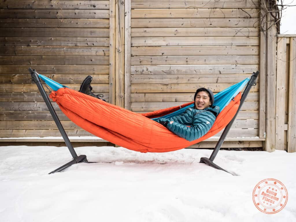 kammok firebelly 30 as under quilt with hammock
