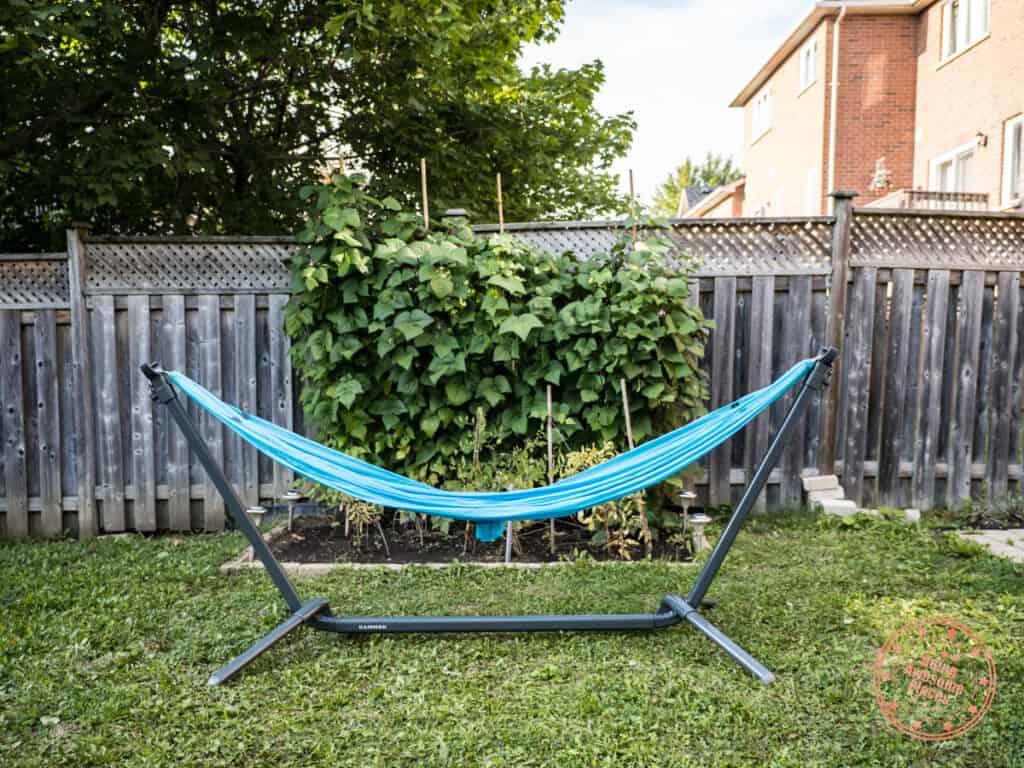 kammok swiftlet portable hammock stand with roo single set up