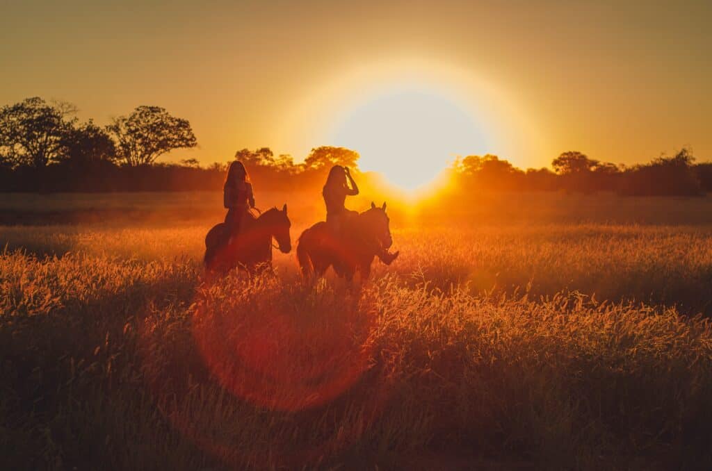 sunset horseback riding with eagle creek ranch