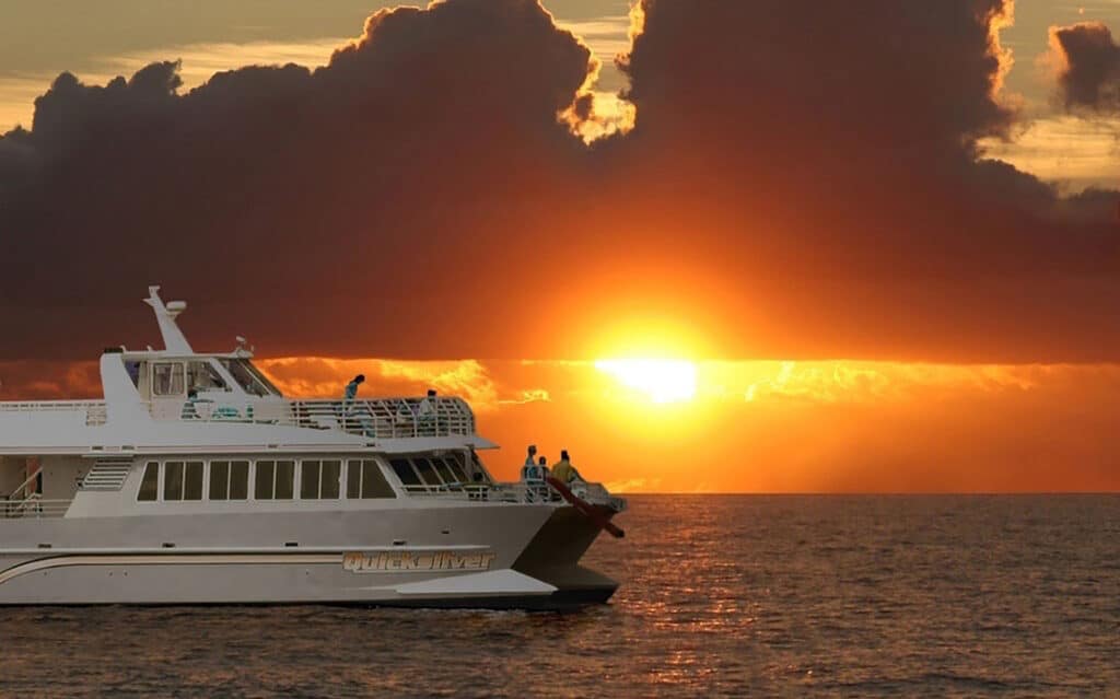 maui sunset dinner cruise aboard a catamaran from lahaina