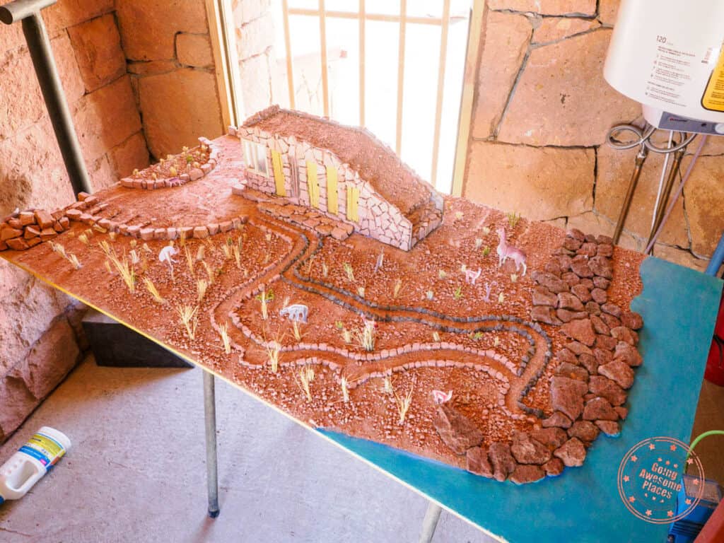 miniature model and diorama of piedras rojas during orientation