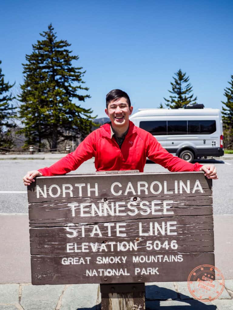 north carolina tennessee state line at newfound gap in the smoky mountains itinerary