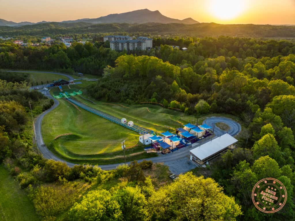 outdoor gravity park aerial sunset pigeon forge