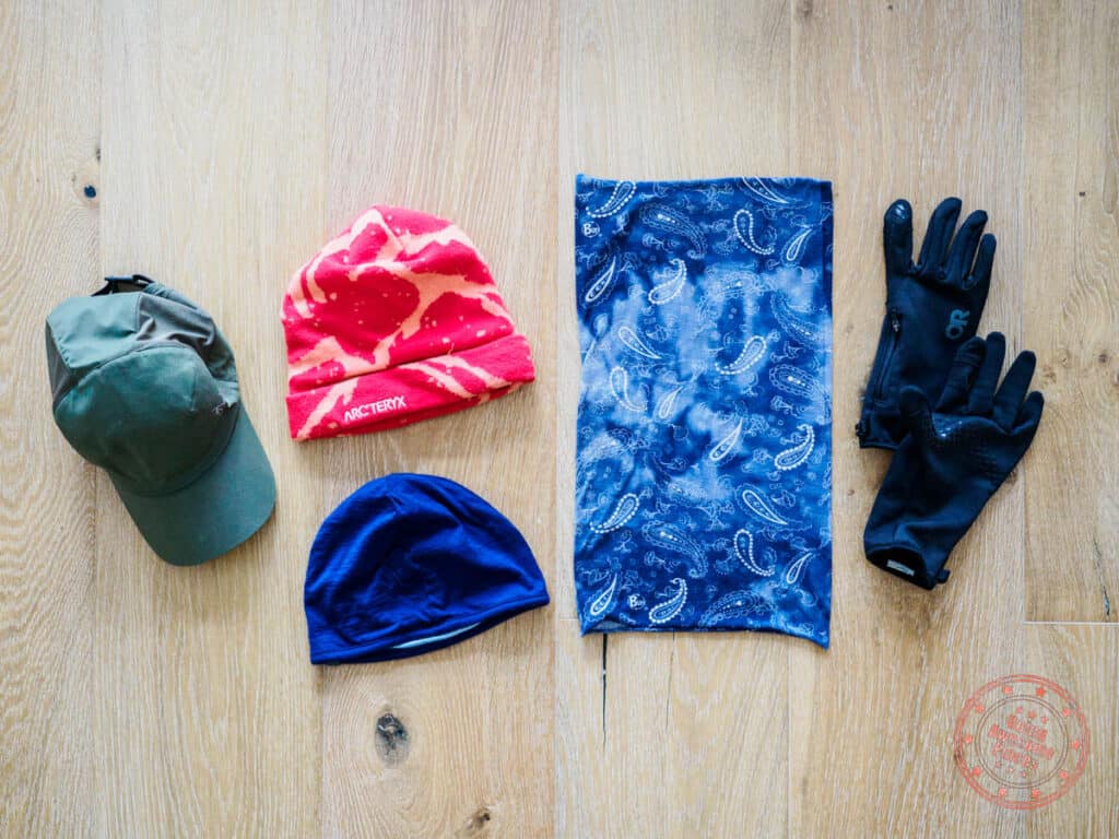 hats toques and buff for a trip to patagonia