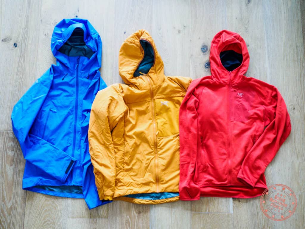 patagonia packing list with jackets and outer layers