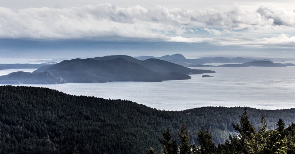 san juan islands view from moran state park atop mount constitution