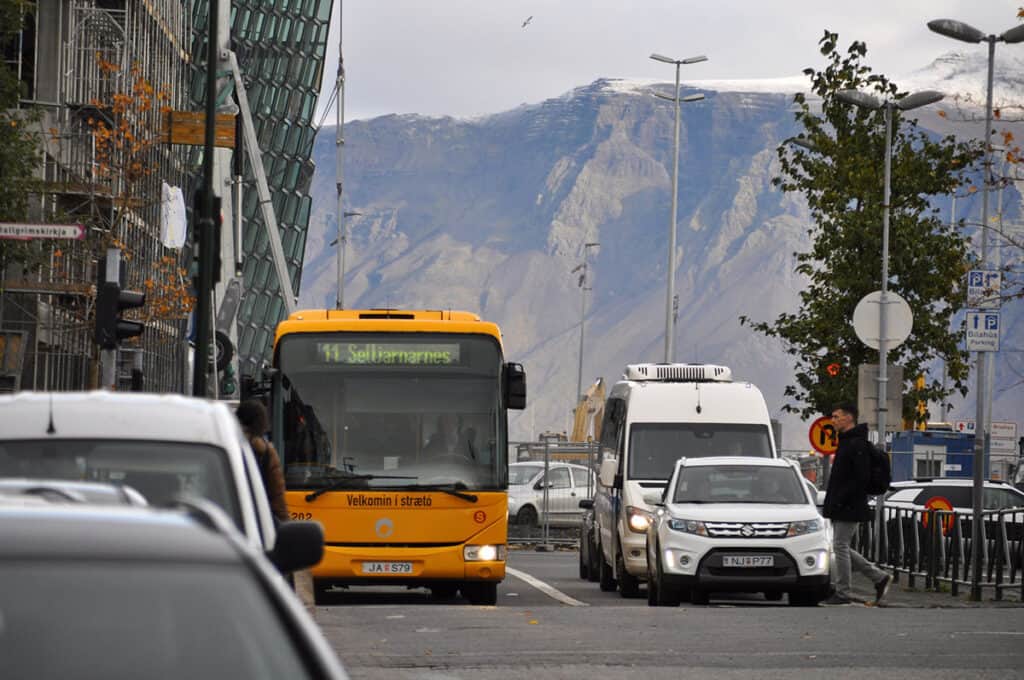 straeto public bus in reykjavik