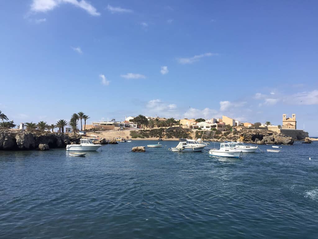 arriving at tabarca island from alicante