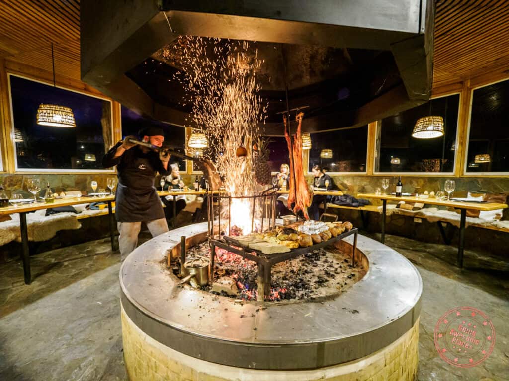 traditional patagonian bbq at hotel las torres coiron restaurant