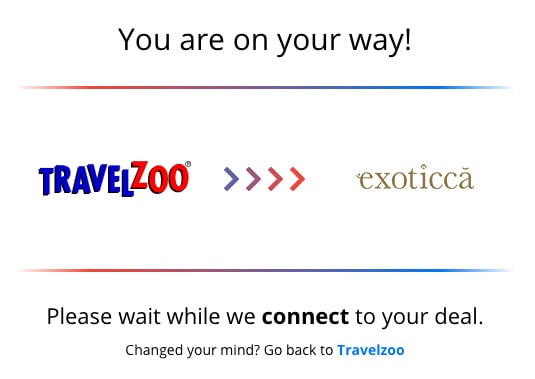 travelzoo redirect page to exoticca example