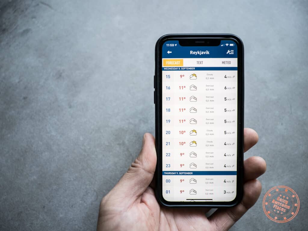 vedur weather app for iceland
