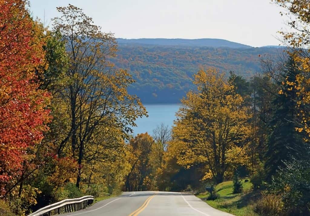 road trip into finger lakes new york autumn on caygua lake 