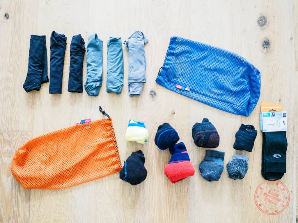 winter packing list underwear and socks