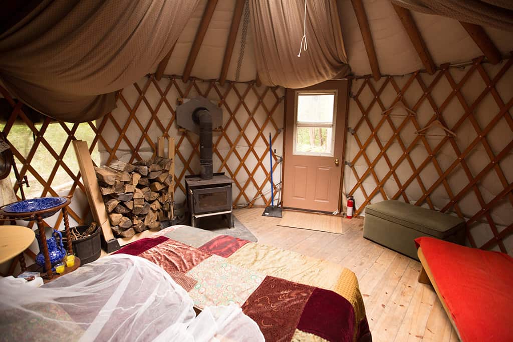 a yurt in the forest ontario interior space